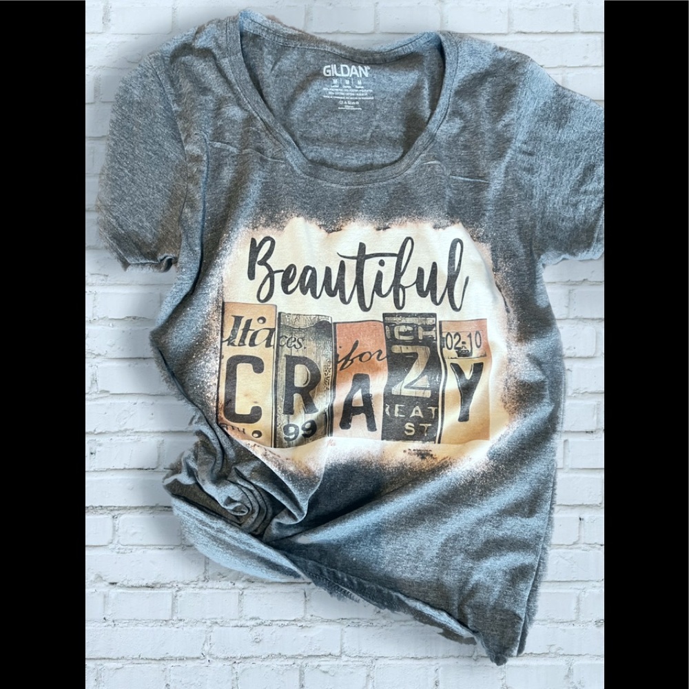 Beautiful Crazy Grey Graphic Short Sleeve